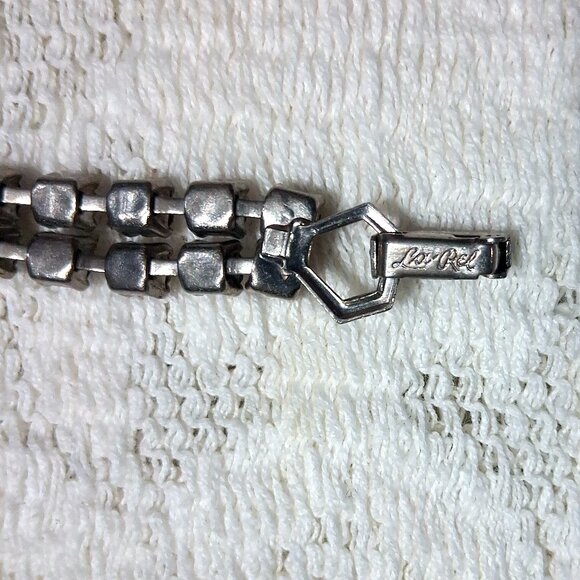 Vintage Signed La Rel Clear Rhinestone Bracelet Retro Bling Jewelry - Picture 4 of 5